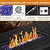 Xbeauty Fire Pit Propane Gas FirePit Table 43" Outdoor Fire Pit Rectangular Tabletop with Lid, Rain Cover, Tempered Glass Wind Guard for Outside Garden Backyard Deck Patio