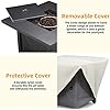 Xbeauty 28in Gas Fire Pit Table, 50,000 BTU Outdoor Propane Firepit,40,000 BTU Auto-Ignition Fire Tables with Lid, Rain Cover and 3 Pounds Lava Stones for Outside Garden Backyard Deck Patio (Square)