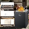 Xbeauty 20 Inch Fire Pit Square Gas Fire Table with Lava Rocks & Protective Cover for Parties/Backyard/Garden,Black