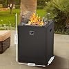 Xbeauty 20 Inch Fire Pit Square Gas Fire Table with Lava Rocks & Protective Cover for Parties/Backyard/Garden,Black