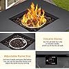 Xbeauty 28in Gas Fire Pit Table, 50,000 BTU Outdoor Propane Firepit,40,000 BTU Auto-Ignition Fire Tables with Lid, Rain Cover and 3 Pounds Lava Stones for Outside Garden Backyard Deck Patio (Square)