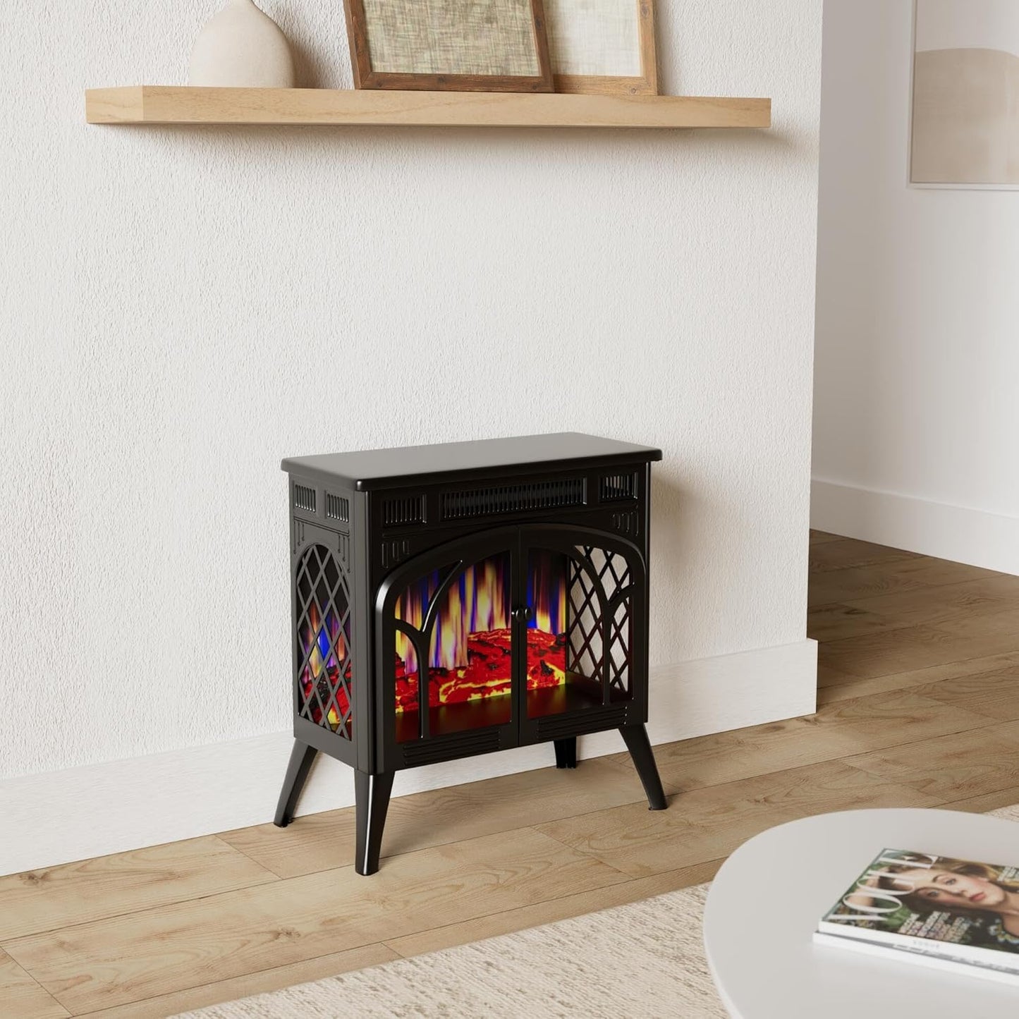 Electric Fireplace Heater Portable Electric Fireplace Heater Indoor,Black