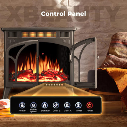 Electric Fireplace Heater Portable Electric Fireplace Heater Indoor,Black