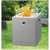 Xbeauty Square Gas Fire Pit Propane Outdoor Gas Fire Pit 20 Inch with CSA Certification for Garden/Backyard, Gas Fire Pit with Protective Cover&Lava Rocks, Grey Visit the Xbeauty Store